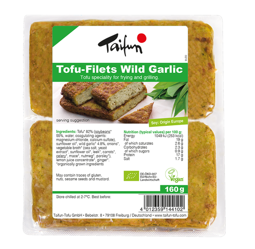 [5780] Taifun Organic Tofu Block - Filets Wild Garlic 160g