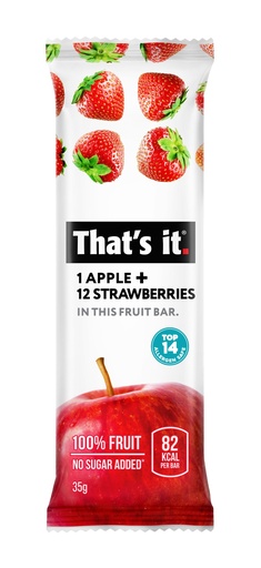 [13990] Thats It Fruit Bars - Apple and Strawberry X 12 X 35g