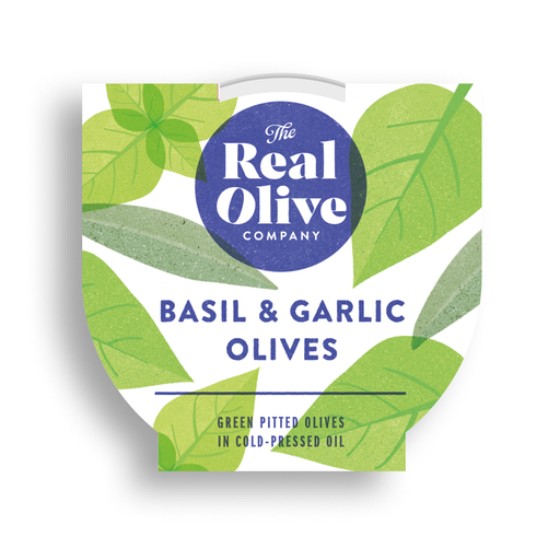 [12152] [15% OFF] The Real Olive Company - Basil and Garlic Mammoth Pitted Olives 160g