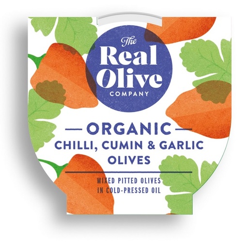 [5339] The Real Olive Company - Chilli, Cumin and Garlic Pitted Olives 150g