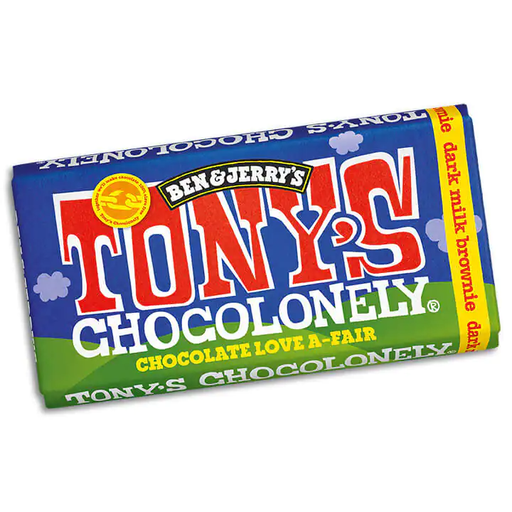 [10940] Tonys Chocolonely Ben & Jerrys Chocolate - Dark Milk Chocolate Brownie X 15 X 180g