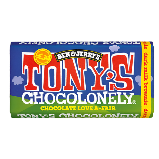 [10940] Tonys Chocolonely Ben & Jerrys Chocolate - Dark Milk Chocolate Brownie X 15 X 180g