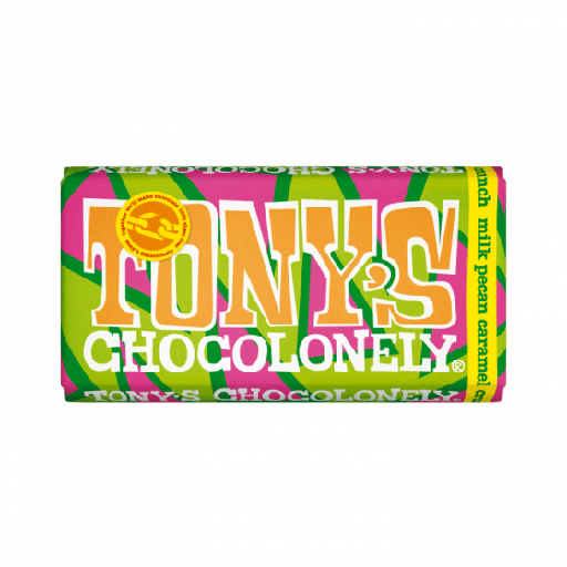 [10505] Tonys Chocolonely Chocolate - LARGE Milk Pecan Caramel Crunch X 15 X 180g