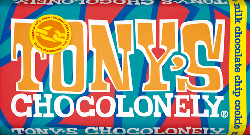 [10506] Tonys Chocolonely Chocolate - LARGE Milk Chocolate Chip Cookie X 15 X 180g