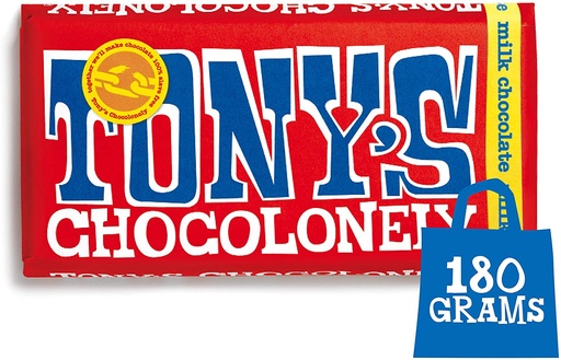 [6080] Tonys Chocolonely Chocolate - LARGE Milk Chocolate X 15 X 180g
