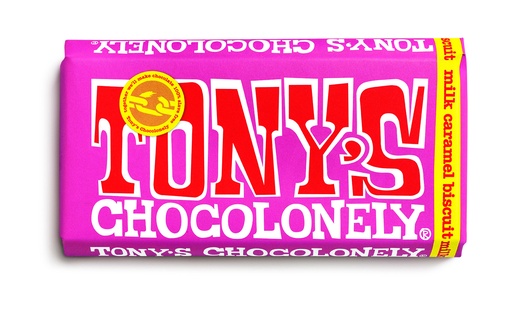 [9237] Tonys Chocolonely Chocolate - LARGE Milk Caramel Biscuit X 15 X 180g