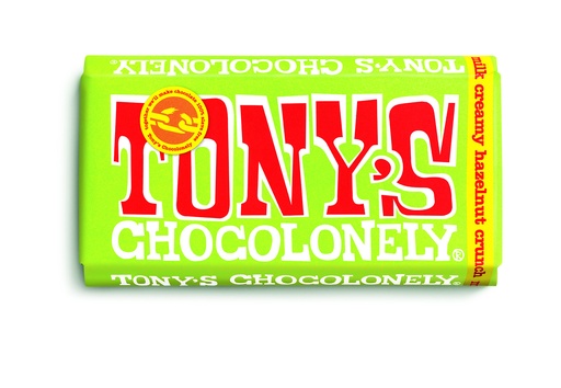 [9239] Tonys Chocolonely Chocolate - LARGE Milk Creamy Hazelnut Crunch X 15 X 180g