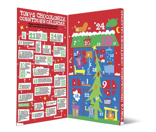 [12390] [PRE ORDER] Tonys Chocolonely Chocolate XMAS - Countdown Calendar 225g