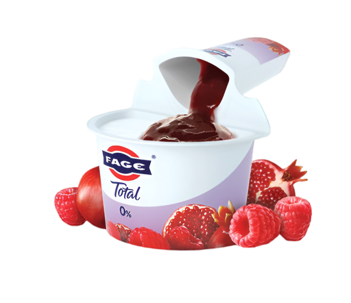 [3946] Total Split Pot Greek Yoghurt - Split Pot 0% Fat & Raspberry Pomegranate 150g