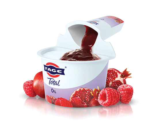 [3946] Total Split Pot Greek Yoghurt - Split Pot 0% Fat & Raspberry Pomegranate 150g