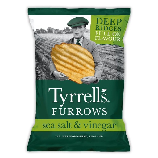 [7080] Tyrrells Furrows - Sea Salt & Vinegar X 8 X 150g
