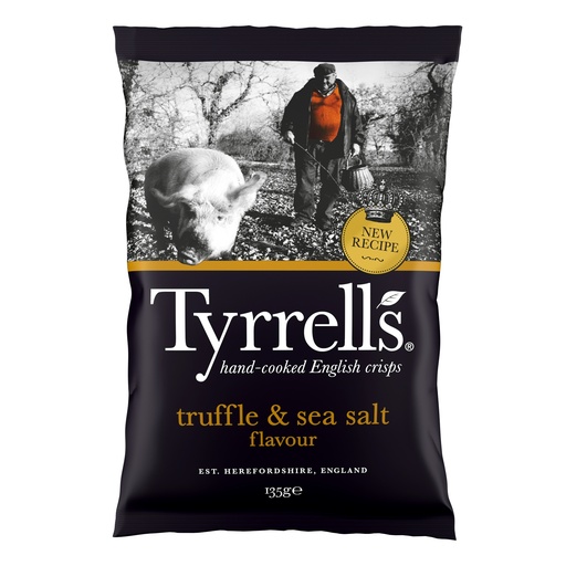 [12463] Tyrrells Potato Crisps - Truffle and Sea Salt X 8 X 135g