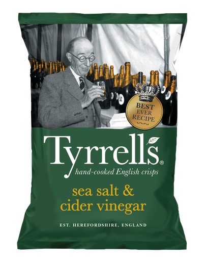 [4398] Tyrrells Potato Crisps - Sea Salt & Cider X 12 X 150g