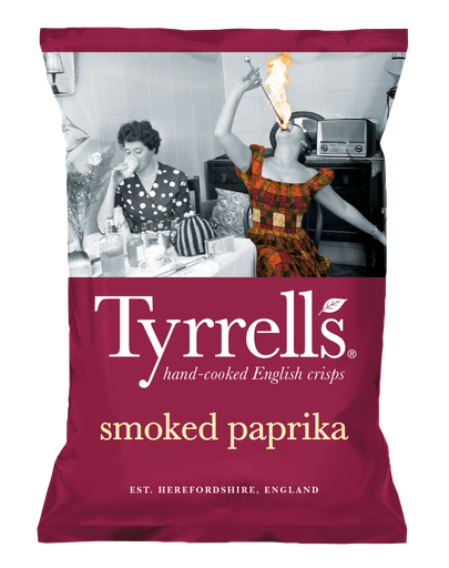 [7074] Tyrrells Potato Crisps - Smoked Paprika X 8 X 150g