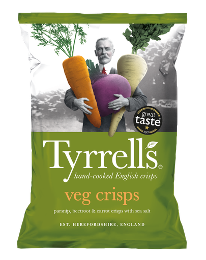 [5873] Tyrrells Veg Crisps - Mixed Root Veg Beetroot Pars Car x 12 x 125g