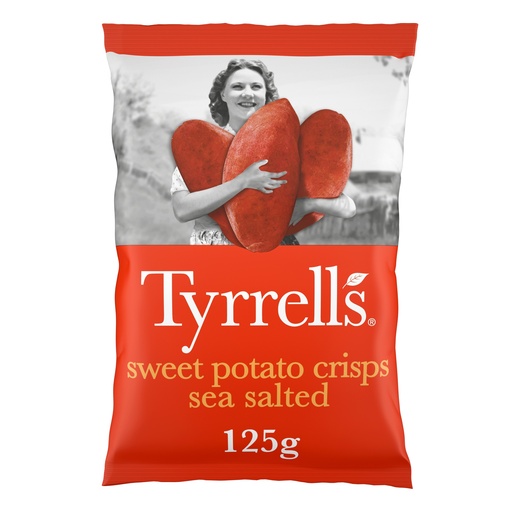 [5874] Tyrrells Veg Crisps - Sweet Potato Salted X 12 X 125g