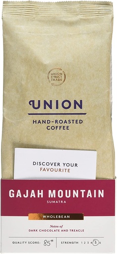 [5314] Union Coffee - WHOLE BEAN Gajah Mountain Sumatra X 6 X 200g
