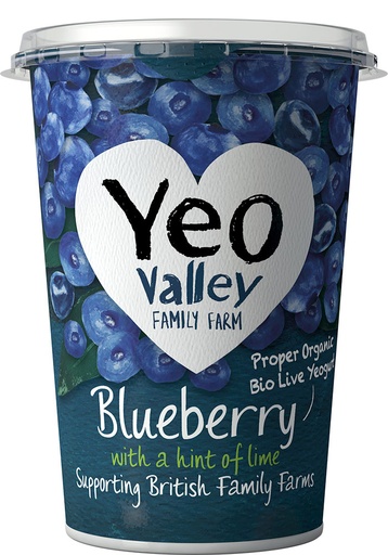 [4319] Yeo Valley Organic Fruit Yoghurt - Blueberry & Lime 450g