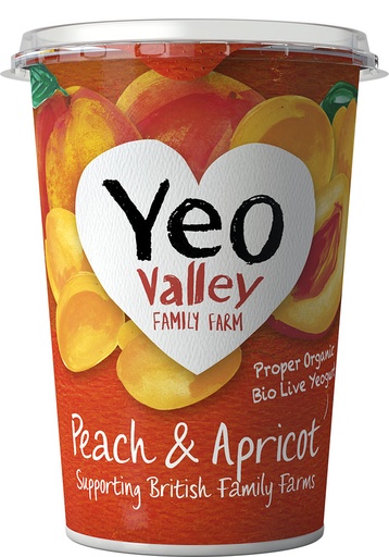 [4329] Yeo Valley Organic Fruit Yoghurt - Peach & Apricot 450g