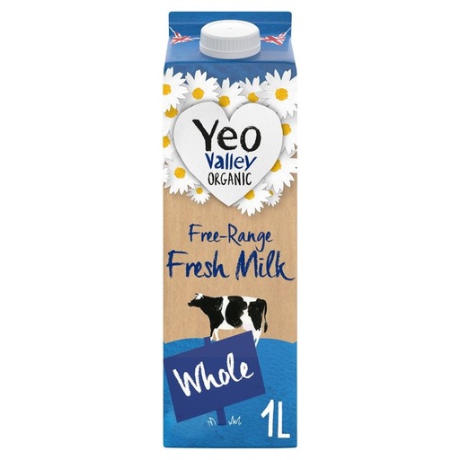 [3928] Yeo Valley Organic Milk - Whole Milk X 6 X 1L