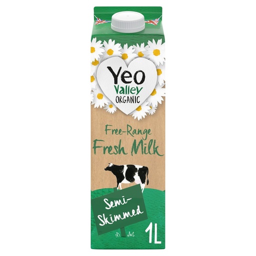 [3929] Yeo Valley Organic Milk - Semi Skimmed X 6 X 1L