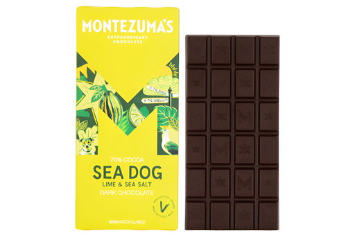 [14127] Montezumas Vegan Chocolate Bars - DARK 70% Sea Dog X 12 X 90g