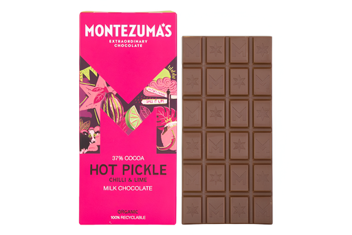 [14135] Montezumas Chocolate Bars - MILK 37% Hot Pickle X 12 X 90g