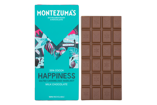 [14136] Montezumas Chocolate Bars - MILK 35% Happiness X 12 X 90g