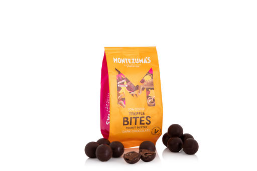 [14139] Montezumas Vegan Chocolate - DARK Peanut Butter Truffle Bites X 8 X 120g