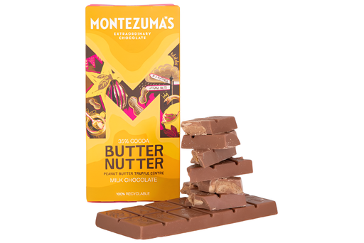 [14141] Montezumas Chocolate Bars - MILK 35% Cocoa Butter Nutter X 12 X 90g