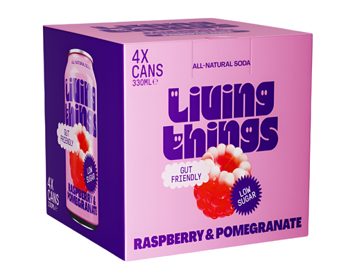 [14149] Living Things Soda MPK - Raspberry and Pomegranate (4x330ml)