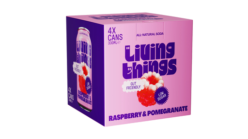 [14149] Living Things Soda MPK - Raspberry and Pomegranate (4x330ml)