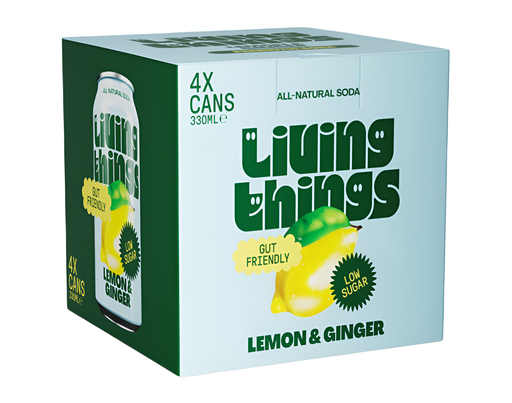 [14150] Living Things Soda MPK - Lemon and Ginger (4x330ml)