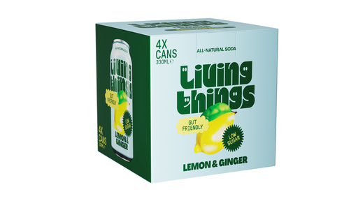 [14150] Living Things Soda MPK - Lemon and Ginger (4x330ml)