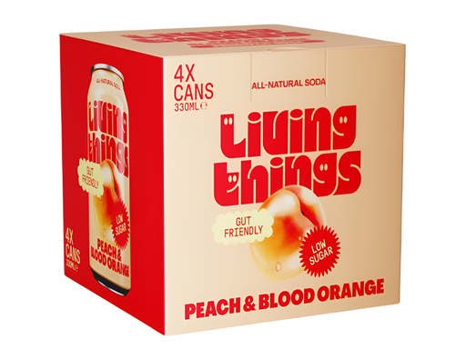 [14151] Living Things Soda MPK - Peach and Blood Orange (4x330ml)