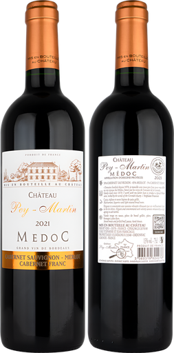 [14167] [15% OFF] Chateau Pey Martin Red Wine - Medoc Rogue 2021 13% ABV X 6 X 750ml FRANCE