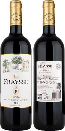 [14168] [15% OFF] Chateau De Fraysse Red Wine - Bordeaux 2021 13.5% ABV X 6 X 750ml FRANCE