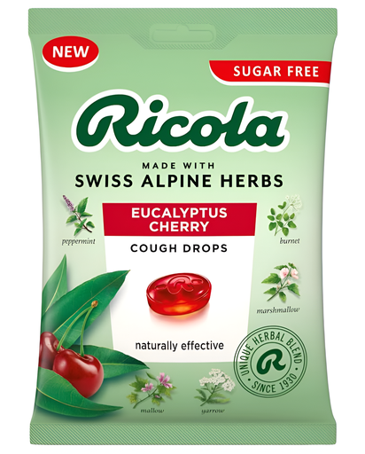 [14173] Ricola Cough Drops - BAG Eucalyptus Cherry X 12 X 70g