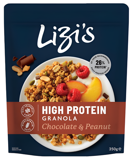[14185] Lizis Granola - High Protein Chocolate and Peanut 350g