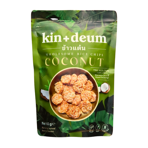[14202] [PRODUCTION ISSUE] Kin plus Deum Rice Chips - Coconut X 12 X 60g