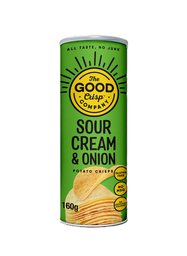 [14225] [20% OFF] The Good Crisp Company Crisps - LARGE Sour Cream and Onion X 8 X 160g