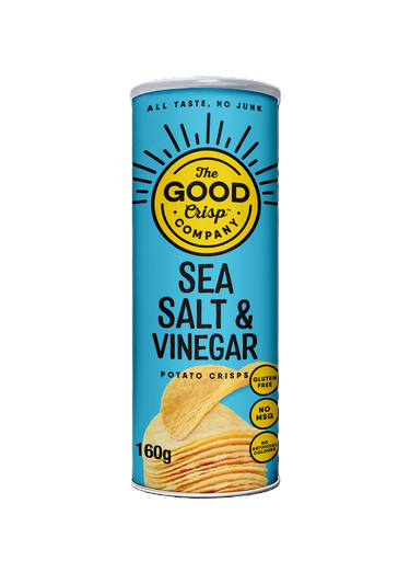 [14226] [20% OFF] The Good Crisp Company Crisps - LARGE Sea Salt and Vinegar X 8 X 160g