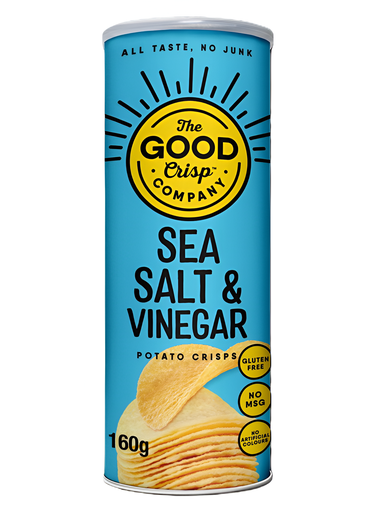 [14226] The Good Crisp Company Crisps - LARGE Sea Salt and Vinegar X 8 X 160g