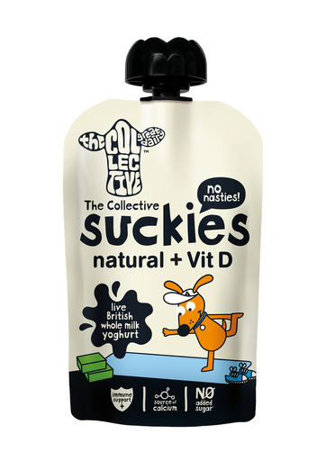 [14234] The Collective Suckies Kids Pouches - Natural plus Vit D X 6 X 90g