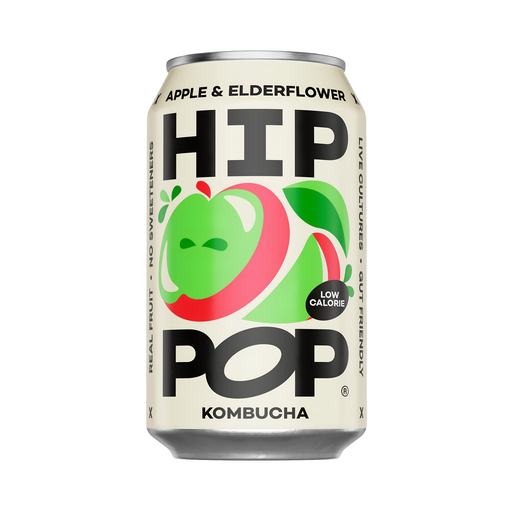 [14297] Hip Pop Kombucha - Apple and Elderflower X 12 X 330ml