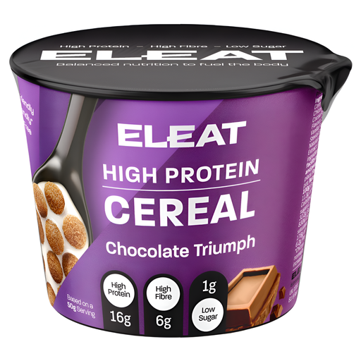 [14308] [PRODUCTION ISSUE] Eleat High Protein Cereal - POT Chocolate X 8 X 50g