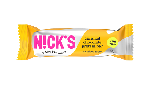 [14318] Nicks Protein Bar - Caramel Chocolate X 12 X 50g