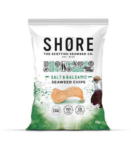 [14334] [15% OFF] SHORE Seaweed Chips - Salt and Balsamic X 12 X 80g