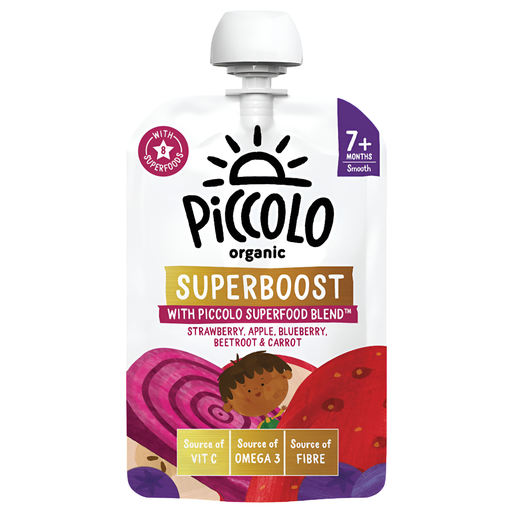 [14365] Piccolo Organic Baby Food Stage 2 - Apple Carrot n Berries Superboost X 7 X 100g