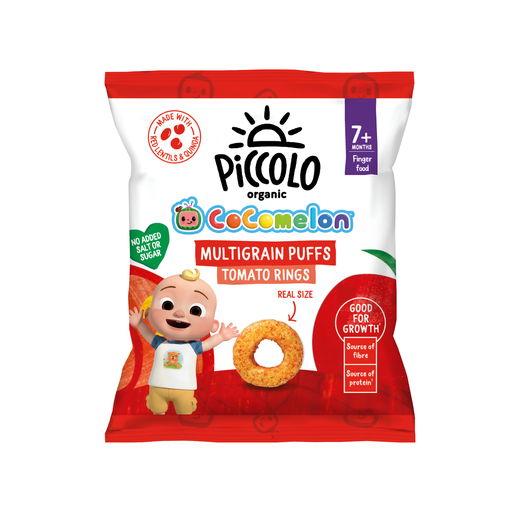 [14371] Piccolo Organic Baby Snacks - Tomato Rings Multigrain Puffs X 10 X 15g